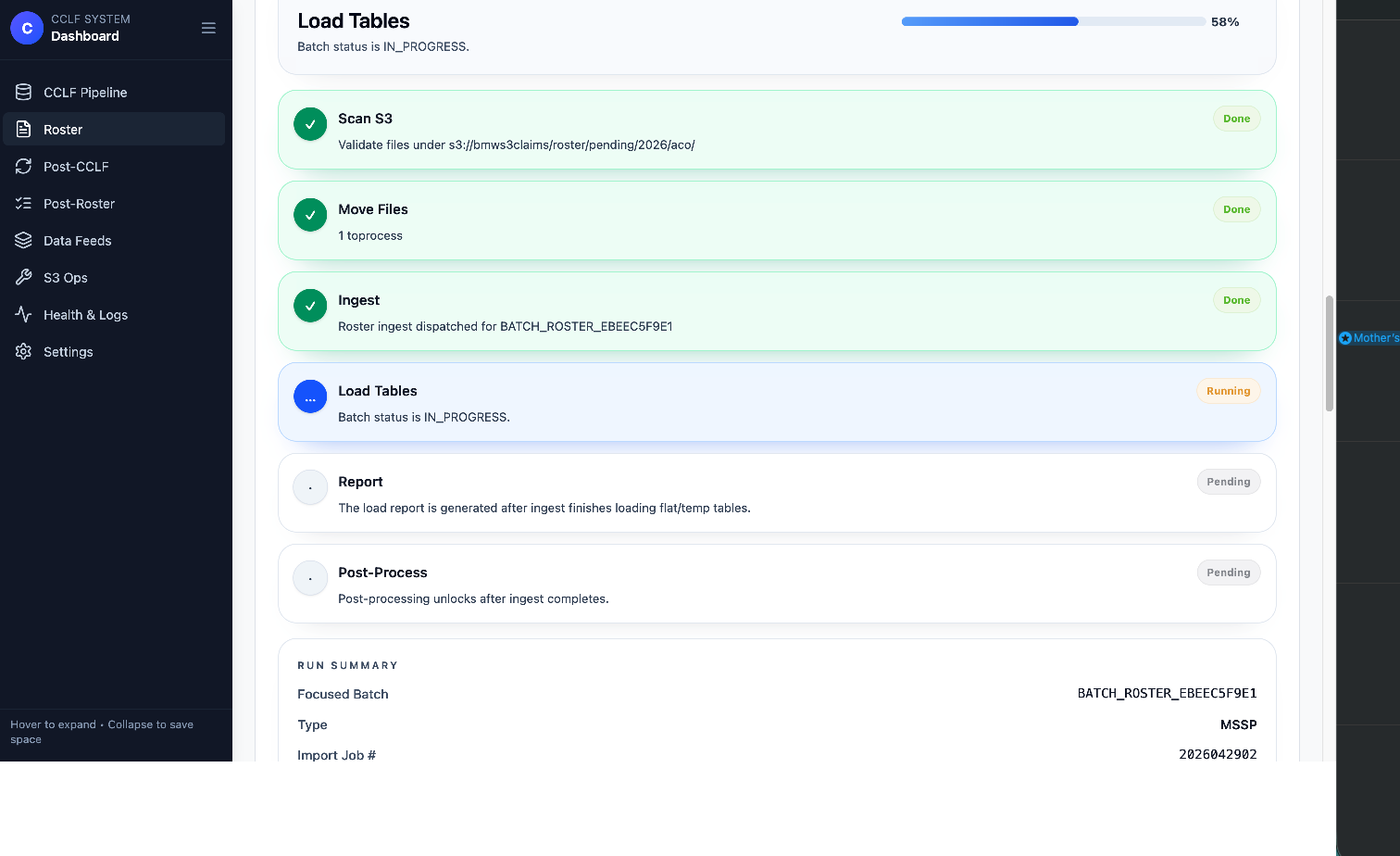 Load Tables Workflow