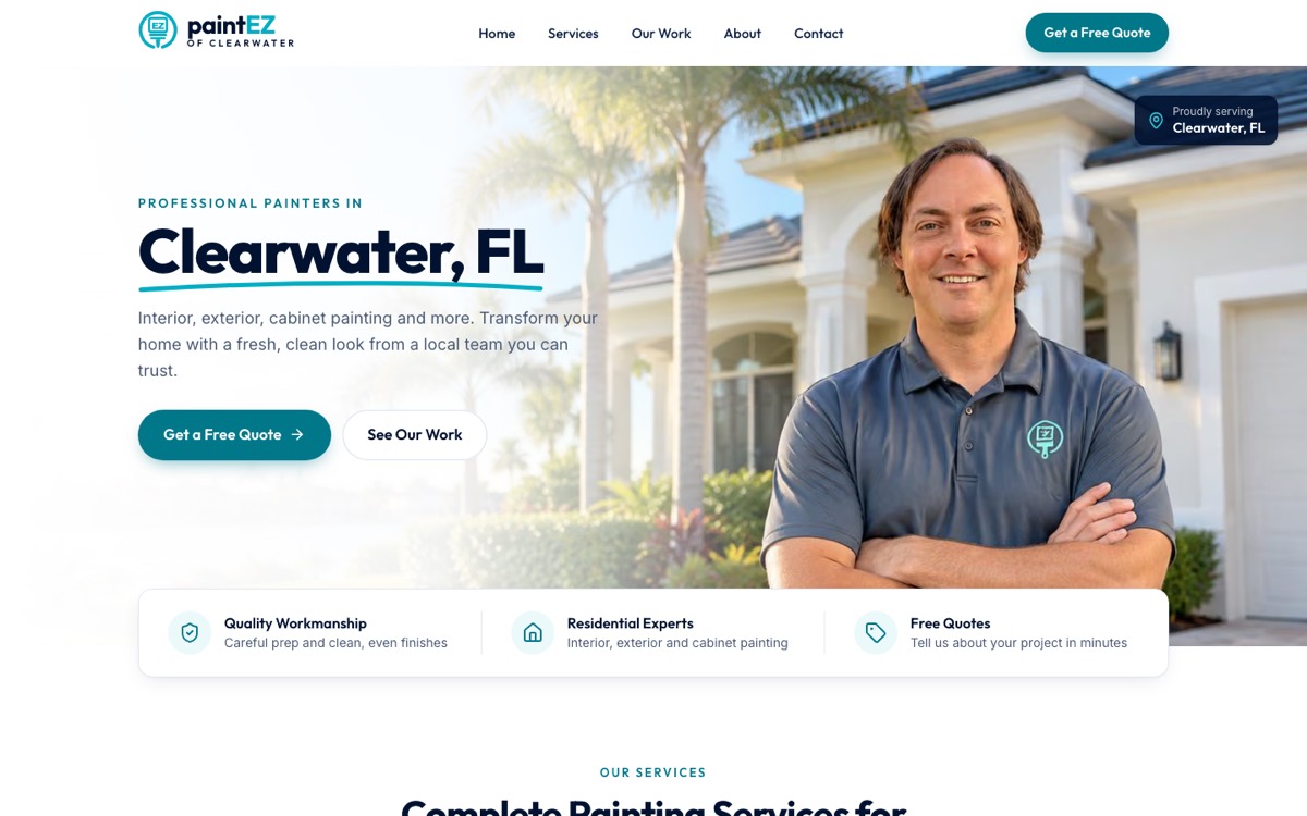 Paint EZ of Clearwater website preview