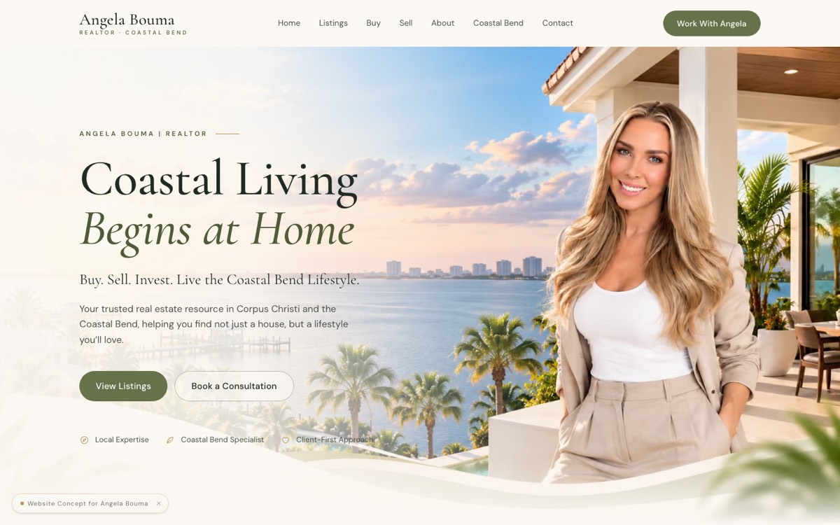 Angela Bouma, Realtor website preview